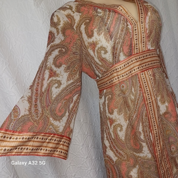 New York & Company New Dress Women Size L Multicolor Paisley Long Sleeve Dress - Picture 5 of 16